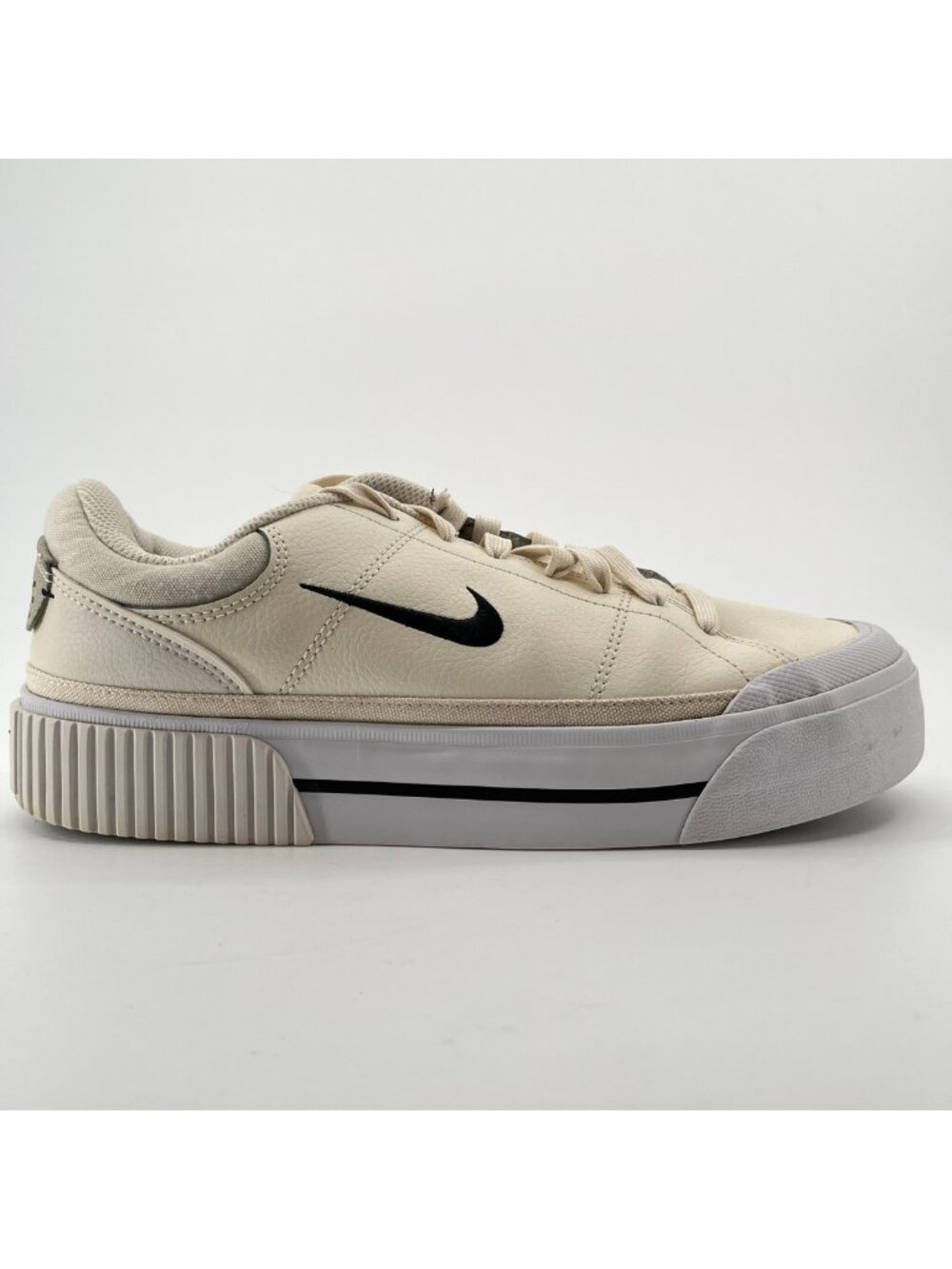 Nike Court Legacy Lift Pale Ivory Black Womens Size 10 Athletic Shoes Sneakers
